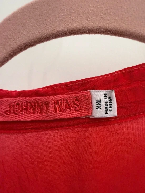 Johnny Was Crimson Red Embroidered Boho Tunic - Picture 3 of 3